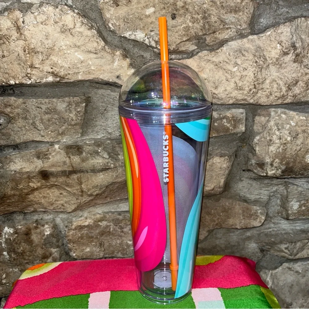 STARBUCKS Limited 2025 Summer Collection 24oz 710 ML Cold Cup w Lid & Straw NWT